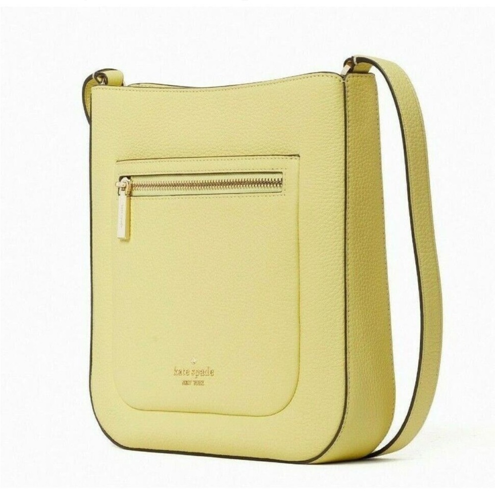 NWT Kate Spade Leila Frosty Lime Pebble Leather Top Zip Crossbody Bag